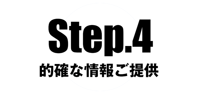 Step.4 的確な情報ご提供